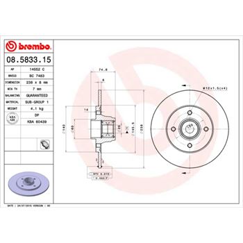 discos de freno coche - Disco de freno BREMBO 08583315