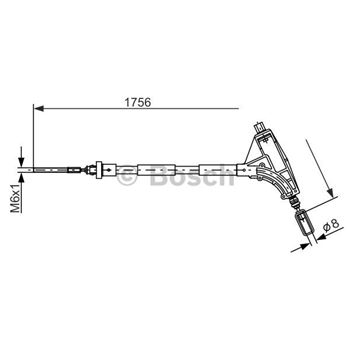 palancas cables frenado - Cable de accionamiento, freno de estacionamiento BOSCH 1987477870