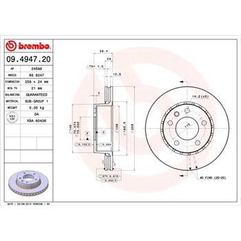 discos de freno coche - Disco de freno BREMBO 09494720