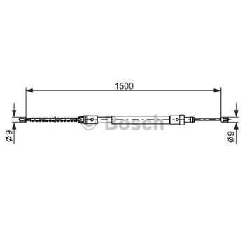 palancas cables frenado - Cable de accionamiento, freno de estacionamiento BOSCH 1987477581