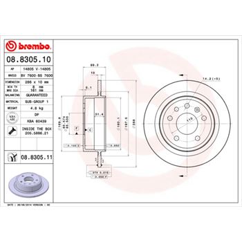 discos de freno coche - Disco de freno BREMBO 08830510