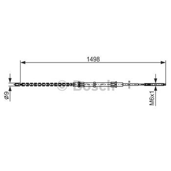 palancas cables frenado - Cable de accionamiento, freno de estacionamiento BOSCH 1987477338