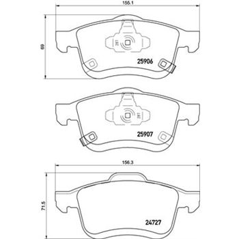 pastillas de freno coche - Juego de pastillas de freno BREMBO P23155