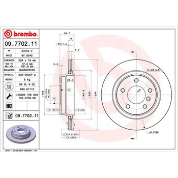 discos de freno coche - Disco de freno BREMBO 09770211