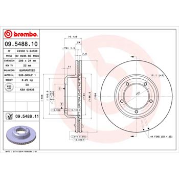 discos de freno coche - Disco de freno BREMBO 09548810