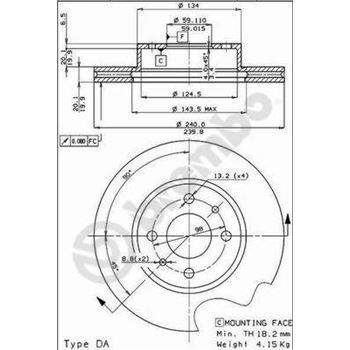 discos de freno coche - Disco de freno BREMBO 09302320