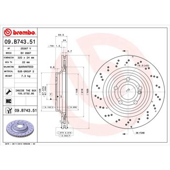 discos de freno coche - Disco de freno BREMBO 09B74351