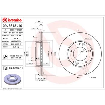 discos de freno coche - Disco de freno BREMBO 09B61310