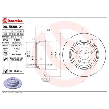 discos de freno coche - Disco de freno BREMBO 08556924