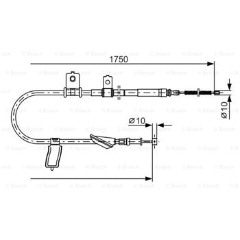 palancas cables frenado - Cable de accionamiento, freno de estacionamiento BOSCH 1987482351