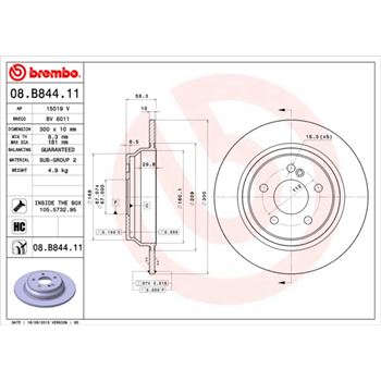 discos de freno coche - Disco de freno BREMBO 08B84411