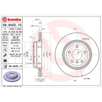 discos de freno coche - Disco de freno BREMBO 09942510