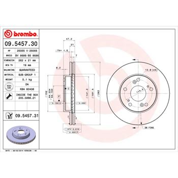 discos de freno coche - Disco de freno BREMBO 09545730