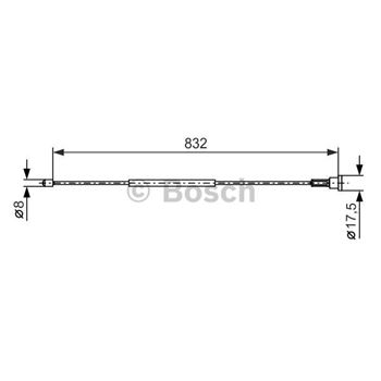 palancas cables frenado - Cable de accionamiento, freno de estacionamiento BOSCH 1987477661