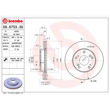 discos de freno coche - Disco de freno BREMBO 09675330