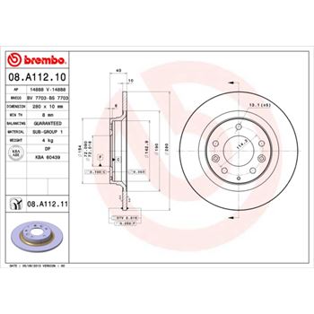 discos de freno coche - Disco de freno BREMBO 08A11210