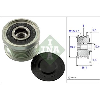 piezas sistema electrico - Rueda libre alternador INA 535 0134 10