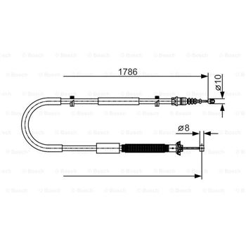 palancas cables frenado - Cable de accionamiento, freno de estacionamiento BOSCH 1987477910