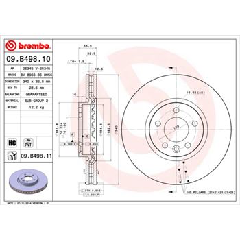 discos de freno coche - Disco de freno BREMBO 09B49810