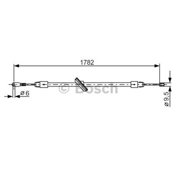 palancas cables frenado - Cable de accionamiento, freno de estacionamiento BOSCH 1987477902