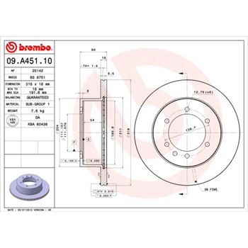 discos de freno coche - Disco de freno BREMBO 09A45110