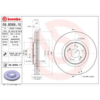 discos de freno coche - Disco de freno BREMBO 09B26910