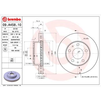 discos de freno coche - Disco de freno BREMBO 09A45810