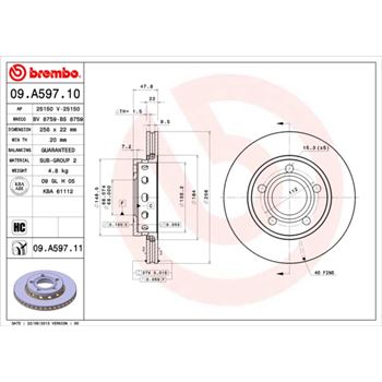 discos de freno coche - Disco de freno BREMBO 09A59710