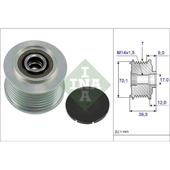 piezas sistema electrico - Rueda libre alternador INA 535 0214 10