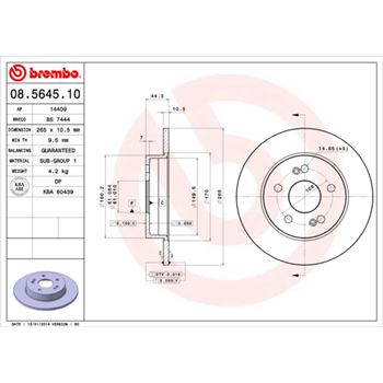 discos de freno coche - Disco de freno BREMBO 08564510