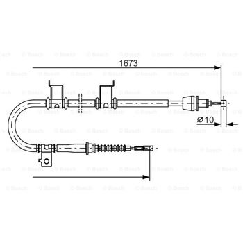 palancas cables frenado - Cable de accionamiento, freno de estacionamiento BOSCH 1987482361