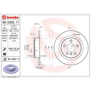 discos de freno coche - Disco de freno BREMBO 08C35211