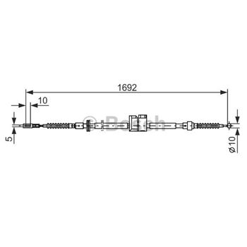 palancas cables frenado - Cable de accionamiento, freno de estacionamiento BOSCH 1987477813