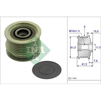 piezas sistema electrico - Rueda libre alternador INA 535 0234 10