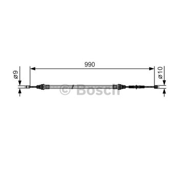 palancas cables frenado - Cable de accionamiento, freno de estacionamiento BOSCH 1987477751