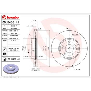 discos de freno coche - Disco de freno BREMBO 09B43641