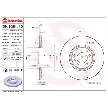 discos de freno coche - Disco de freno BREMBO 09926410