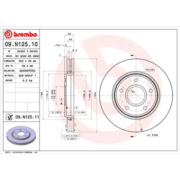discos de freno coche - Disco de freno BREMBO 09N12510