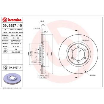discos de freno coche - Disco de freno BREMBO 09955710