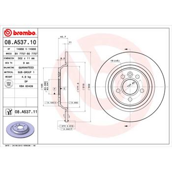 discos de freno coche - Disco de freno BREMBO 08A53710