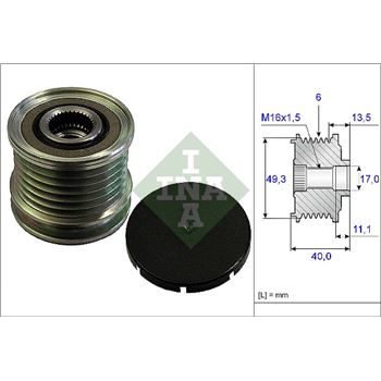 piezas sistema electrico - Rueda libre alternador INA 535 0166 10