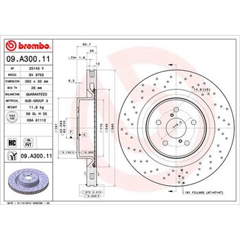discos de freno coche - Disco de freno BREMBO 09A30011