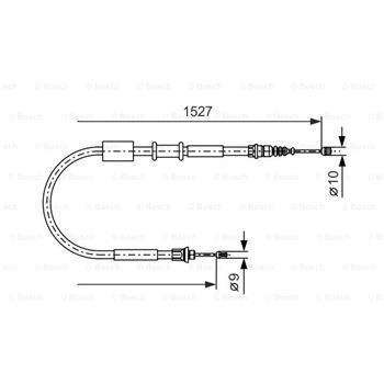 palancas cables frenado - Cable de accionamiento, freno de estacionamiento BOSCH 1987477730