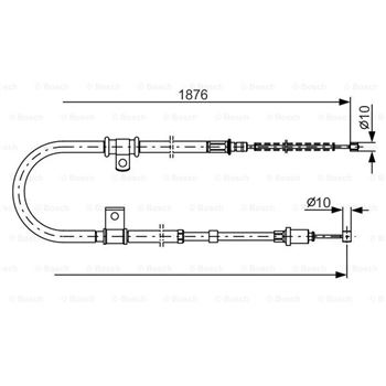 palancas cables frenado - Cable de accionamiento, freno de estacionamiento BOSCH 1987482183