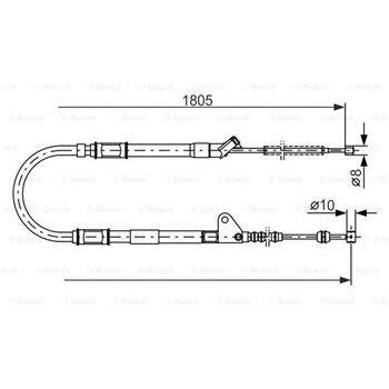 palancas cables frenado - Cable de accionamiento, freno de estacionamiento BOSCH 1987477546