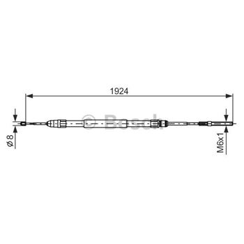 palancas cables frenado - Cable de accionamiento, freno de estacionamiento BOSCH 1987477693