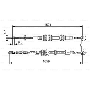 palancas cables frenado - Cable de accionamiento, freno de estacionamiento BOSCH 1987477769