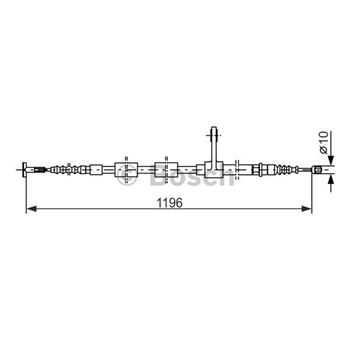 palancas cables frenado - Cable de accionamiento, freno de estacionamiento BOSCH 1987477621