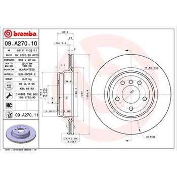 discos de freno coche - Disco de freno BREMBO 09A27010