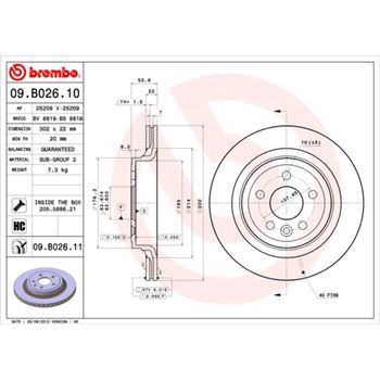 discos de freno coche - Disco de freno BREMBO 09B02610